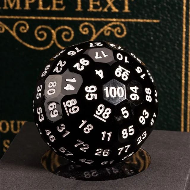 Black Dimple Face Acrylic - D100 RPG Dice