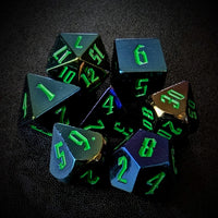 Thumbnail for Rainbow & Purple Metallic Acrylic - 7pcs RPG Dice Set