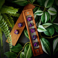 Thumbnail for Blend of Purple & Blue Acrylic - 7pcs RPG Full Dice Set Box Setup