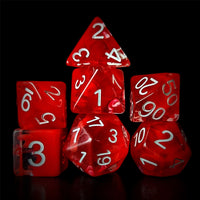 Thumbnail for Red Swirl in Clear Resin - 7pcs RPG Full Dice Set