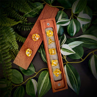 Thumbnail for Clear Yellow Acrylic - 7pcs RPG Full Dice Set Box Setup