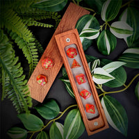 Thumbnail for Glitter in Red Acrylic - 7pcs RPG Full Dice Set Box Setup