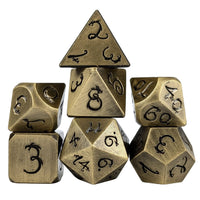 Thumbnail for Bronze Metal with Black Dragon Font - 7pcs RPG Dice Set