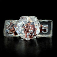 Thumbnail for Brown Dog in Clear Resin - 7pcs RPG Full Dice Set