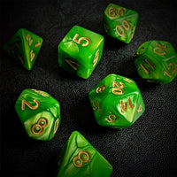 Thumbnail for Green Silk Acrylic - 7pcs RPG Full Dice Set Scatter