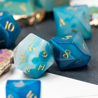 Thumbnail for Blue Agate Gemstone - 7pcs RPG Dice Set