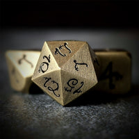 Thumbnail for Bronze Metal with Black Dragon Font - 7pcs RPG Dice Set