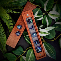 Thumbnail for Glitter in Blue & Purple Acrylic - 7pcs RPG Full Dice Set Box Setup