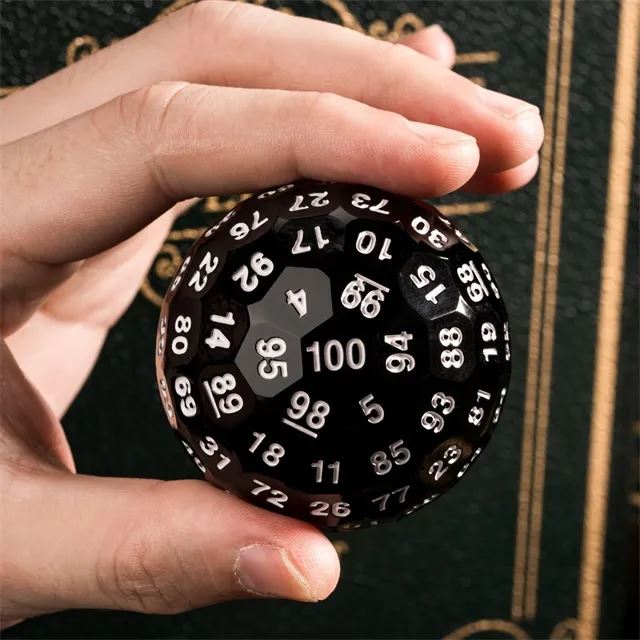 Black Dimple Face Acrylic - D100 RPG Dice