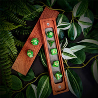 Thumbnail for Green Silk Acrylic - 7pcs RPG Full Dice Set Box Setup