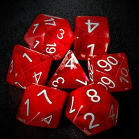 Thumbnail for Red Swirl in Clear Resin - 7pcs RPG Full Dice Set