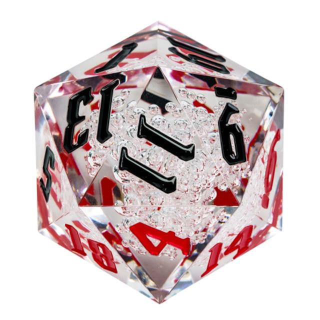 Bubbles in Clear Sharp Acrylic with Box - D20 RPG Dice