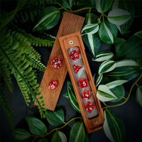 Thumbnail for Clear Red Acrylic - 7pcs RPG Full Dice Set Box Setup