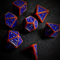 Thumbnail for Blue Vines on Brown Acrylic - 7pcs RPG Full Dice Set Scatter