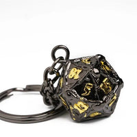 Thumbnail for Dragon Bones Black Metal - D20 Keyring