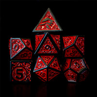 Thumbnail for Red Vines on Black Acrylic - 7pcs RPG Full Dice Set Dark Stack