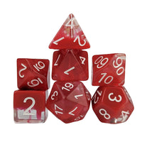 Thumbnail for Red Swirl in Clear Resin - 7pcs RPG Full Dice Set