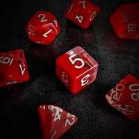 Thumbnail for Red Swirl in Clear Resin - 7pcs RPG Full Dice Set