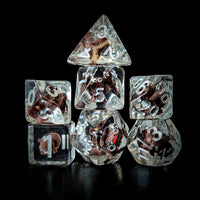 Thumbnail for Brown Dog in Clear Resin - 7pcs RPG Full Dice Set