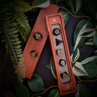 Thumbnail for Bronze Metal with Black Dragon Font - 7pcs RPG Dice Set