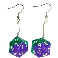 Thumbnail for Red & Amber Resin Layered - D20 Earings