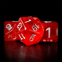 Thumbnail for Red Swirl in Clear Resin - 7pcs RPG Full Dice Set