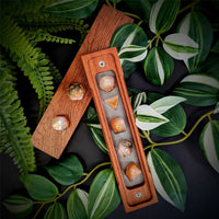 Thumbnail for Glitter in Orange & White Acrylic - 7pcs RPG Full Dice Set Box Setup