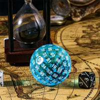 Thumbnail for Clear & Blue Dimple Face Acrylic - D100 RPG Dice