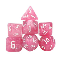 Thumbnail for Dark Pink Silk Acrylic - 7pcs RPG Full Dice Set White Stack