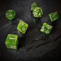 Thumbnail for Glitter in Green Acrylic - 7pcs RPG Full Dice Set Scatter