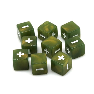 16mm Green Counter Acrylic  - 6pcs D6 RPG Dice Set