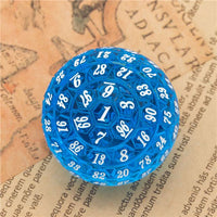 Thumbnail for Blue & Clear Raised Face Acrylic - D100 RPG Dice
