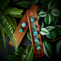 Thumbnail for Blend of Green & Sky Blue Acrylic - 7pcs RPG Full Dice Set Box Setup