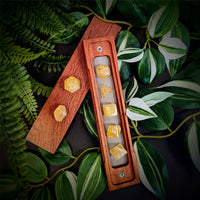 Thumbnail for Yellow Silk Acrylic - 7pcs RPG Full Dice Set Box Setup