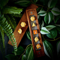 Thumbnail for Blend of Orange & Yellow Acrylic - 7pcs RPG Full Dice Set Box Setup