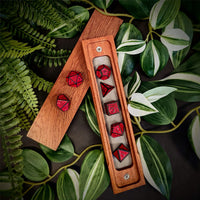 Thumbnail for Red Vines on Black Acrylic - 7pcs RPG Full Dice Set Box Setup