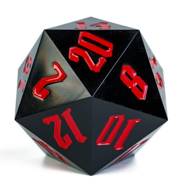 Black Sharp Acrylic with Box - D20 RPG Dice