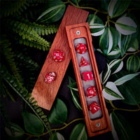 Thumbnail for Red Swirl in Clear Resin - 7pcs RPG Full Dice Set