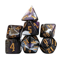Thumbnail for Glitter in White & Black Acrylic - 7pcs RPG Full Dice Set White Stack