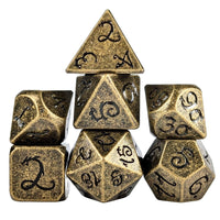 Thumbnail for Bronze Metal with Black Dragon Font - 7pcs RPG Dice Set