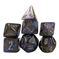 Thumbnail for Glitter in Black & Blue Acrylic - 7pcs RPG Full Dice Set
