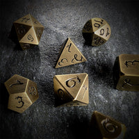 Thumbnail for Bronze Metal with Black Dragon Font - 7pcs RPG Dice Set