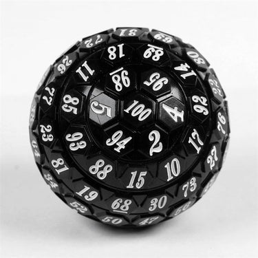 Black Raised Face Acrylic with Box - D100 RPG Dice