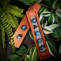 Thumbnail for Blend of Black & Blue Acrylic - 7pcs RPG Full Dice Set Box Setup