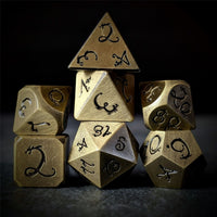 Thumbnail for Bronze Metal with Black Dragon Font - 7pcs RPG Dice Set