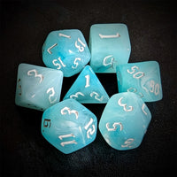 Thumbnail for Light Blue Silk Acrylic - 7pcs RPG Full Dice Set Top