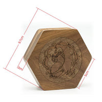 Thumbnail for Dragon on Walnut Wood -  Hinged Dice Storage