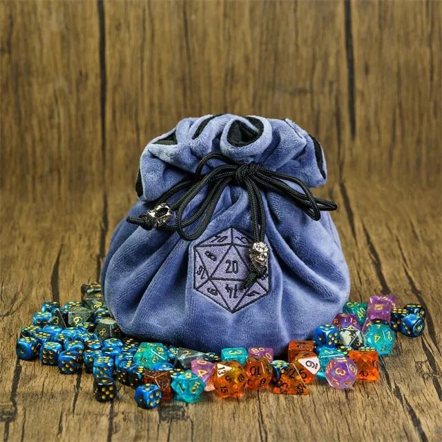 Blue Bag with Compartments - Soft Dice Storage