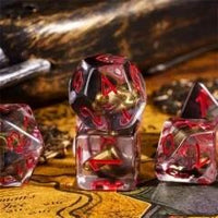 Thumbnail for 7pcs Dice Resin Filled Red Font Bullet Clear