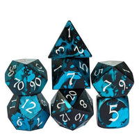 Thumbnail for 7pcs RPG Dice Set - Blue & Black Anodized Aluminium